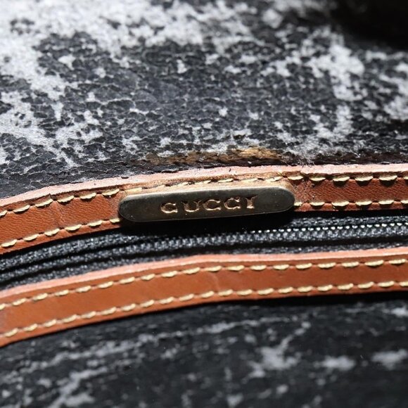 Authentic GUCCI Shoulder Bag Leather Black - Picture 2 of 16